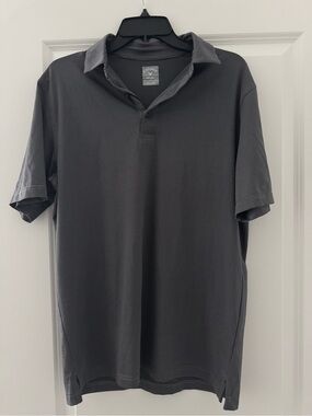 Callaway Men's Gray and Black Striped Polo Shirt